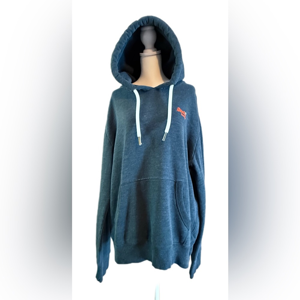 Superdry Orange Label Co Blue Hoodie XL Soft Cozy Classic Fit